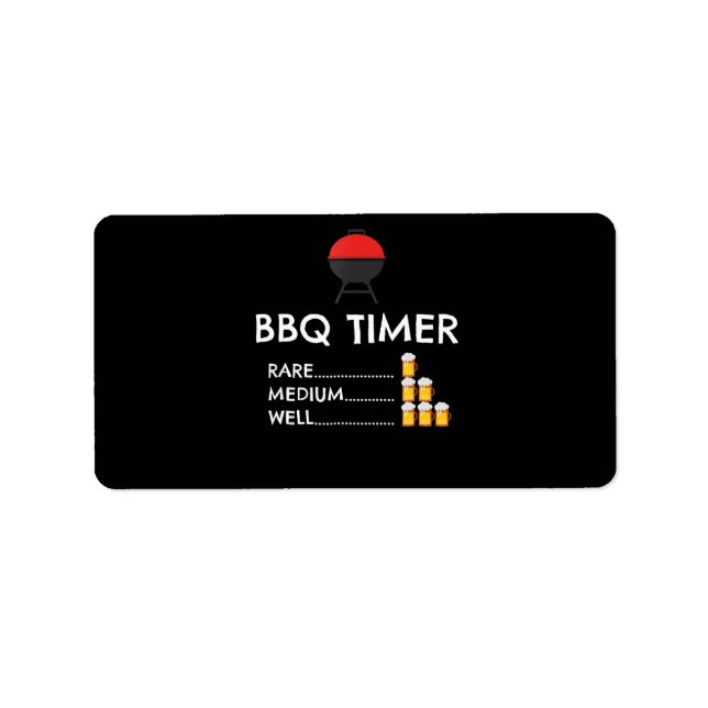 BBQ |BBQ Timer Barbecue Funny Grill Grilling Gift Label (Front)