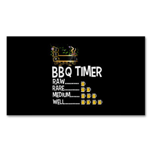 BBQ BBQ Timer Barbecue Funny Grill Grilling Gift Magnetic Business Card