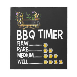 BBQ BBQ Timer Barbecue Funny Grill Grilling Gift Notepad