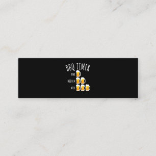 BBQ BBQ Timer Beer Drinking Funny Grilling Mini Business Card