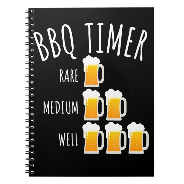BBQ | BBQ Timer Beer Drinking Funny Grilling Notebook (Front)