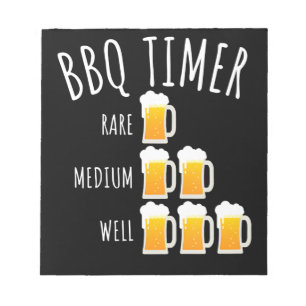 BBQ BBQ Timer Beer Drinking Funny Grilling Notepad