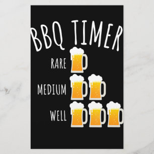 BBQ BBQ Timer Beer Drinking Funny Grilling Stationery
