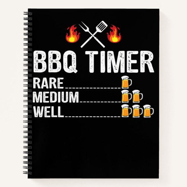 BBQ | BBQ Timer Drinking Grilling Grill Beer Notebook (Front)