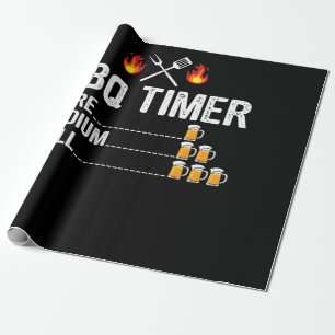 BBQ   BBQ Timer Drinking Grilling Grill Beer Wrapping Paper