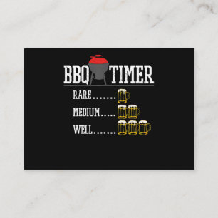 BBQ BBQ Timer Funny Beer Steak Grilling Grill Business Card