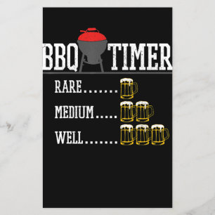 BBQ   BBQ Timer Funny Beer Steak Grilling Grill Flyer