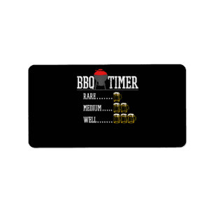 BBQ BBQ Timer Funny Beer Steak Grilling Grill Label