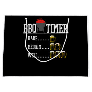 BBQ BBQ Timer Funny Beer Steak Grilling Grill Large Gift Bag