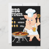 BBQ | BBQ Timer Pig Grill Barbecue Beer Lover Men