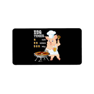 BBQ   BBQ Timer Pig Grill Barbecue Beer Lover Men Label