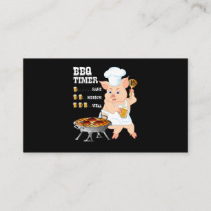 BBQ BBQ Timer Pig Grill Barbecue Beer Lover Men Loyalty Card
