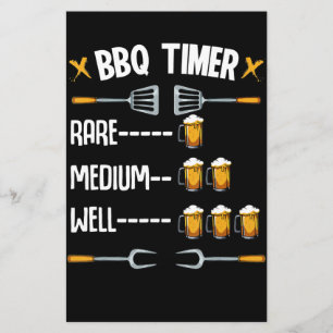 BBQ BBQ Timer Rare Medium Well Beer Drinker Stationery