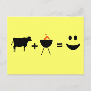 BBQ Beef Happy Postcard
