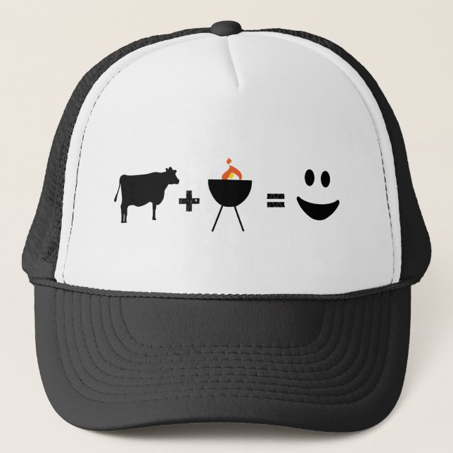 BBQ Beef Happy Trucker Hat (Front)