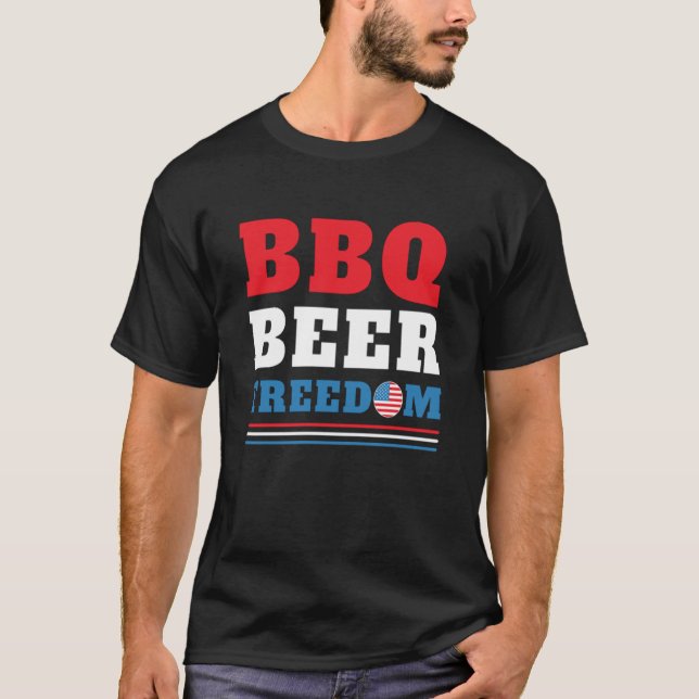BBQ BEER FREEDOM - 4TH JULY T-Shirt (Front)