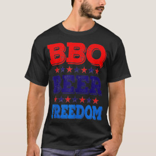 BBQ Beer Freedom America USA Party 4th of July Sum T-Shirt