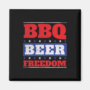 Bbq Beer Freedom - Grill Byrbecue Grilling Bbq Lov Magnet