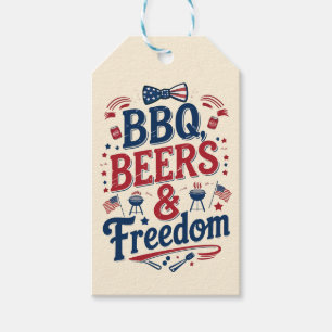BBQ, Beers & Freedom – Retro 4th of July Vibes Gift Tags