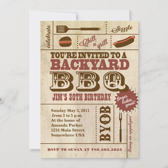 BBQ Birthday invitation (Front)