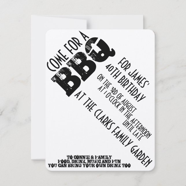 BBQ Birthday INVITATION (Front)