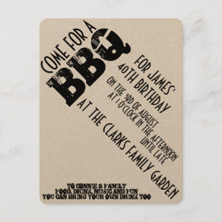 BBQ Birthday INVITATION