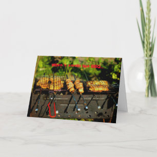 BBQ Birthday Picnic Greeting card Customisable