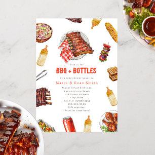 BBQ + Bottles Cookout Neutral Baby Shower Invitation