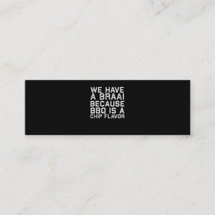 BBQ Braai Funny South Africa Family BBQ Gift Mini Business Card