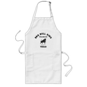 BBQ Bull King Texas Men  Long Apron