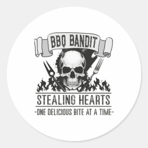 Bbq Byndit Stealing Hearts Funny Grilling Bbq Love Classic Round Sticker