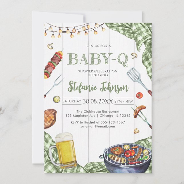 BBQ Children's BABY-Q Baby Shower Invitation (Front)