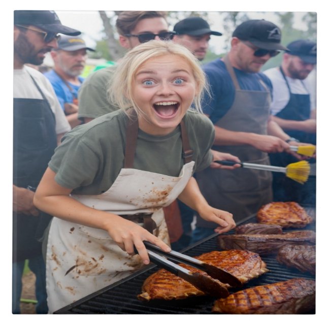 BBQ Cook Off Photo Customize Ceramic Tile (Front)
