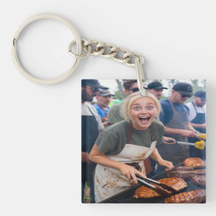 BBQ Cook Off Photo Customize Key Ring