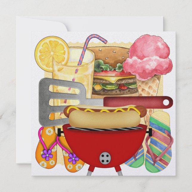 BBQ Cook Out - 4th of July Invitation (Front)