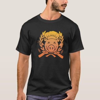 BBQ Crest - sunset fade dark shirt