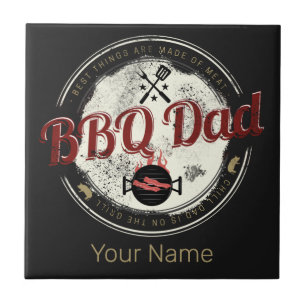 BBQ Dad Vintage Grill or Barbecue For Fathers Day Ceramic Tile