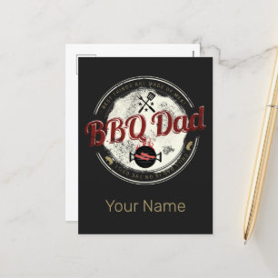 BBQ Dad Vintage Grill or Barbecue For Fathers Day Holiday Postcard