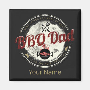 BBQ Dad Vintage Grill or Barbecue For Fathers Day Magnet