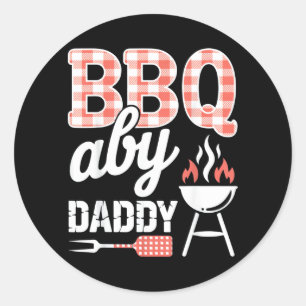 BBQ Daddy Funny Grill Master Fathers Day Classic Round Sticker