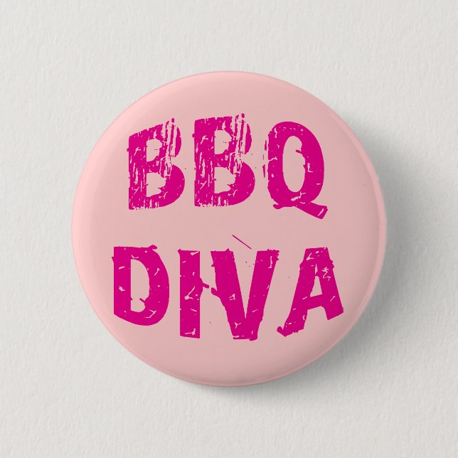 BBQ Diva 6 Cm Round Badge (Front)