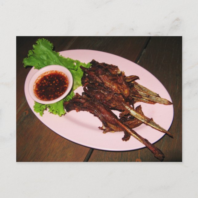 BBQ Duck Beaks ... Thai Asian Street Food Postcard (Front)