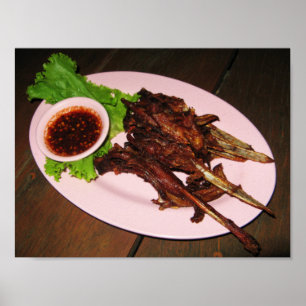 BBQ Duck Beaks ... Thai Asian Street Food Poster