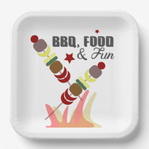 BBQ Father's Day Dad Grandpa Cookout    Paper Plate