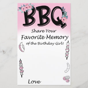 BBQ Favourite Memory of the Birthday Girl
