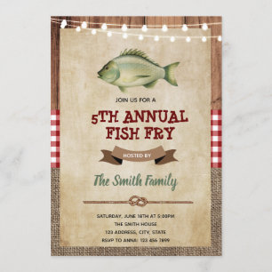 Bbq fish fry party invitation