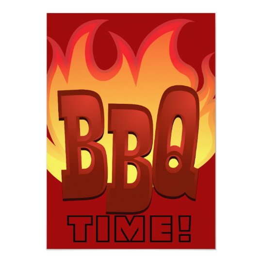 bbq flame text design invite
