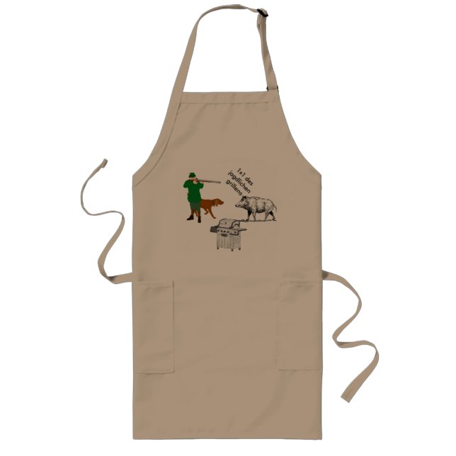 BBQ Foot 1x1 of the hunting barbecue Long Apron (Front)