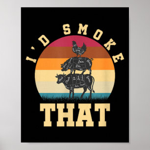 Bbq funny men barbecue party gift retro barbecue poster