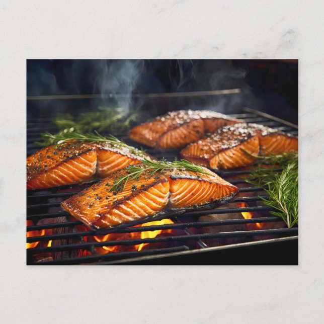 BBQ Glazed Salmon fish Postcard (Front)